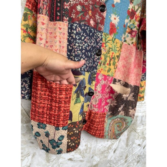 Hippie Dippie Patchwork Cardigan Sweater size medium - Picture 6 of 12